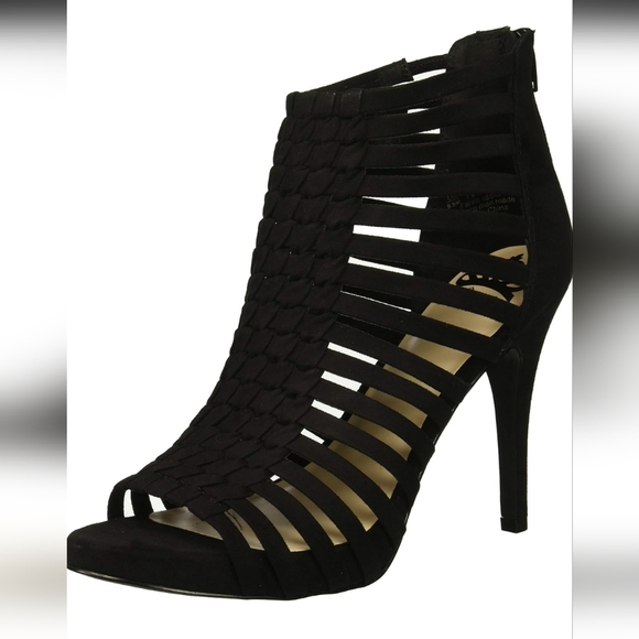 Fergalicious “Tinker” Black Strappy Stiletto Heels - Picture 9 of 10